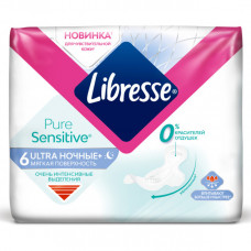 Прокладки Libresse Pure Sensitive ночные 6шт