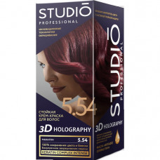 Крем-краска для волос Studio стойкая 3D Holography 5.54 махагон 115мл